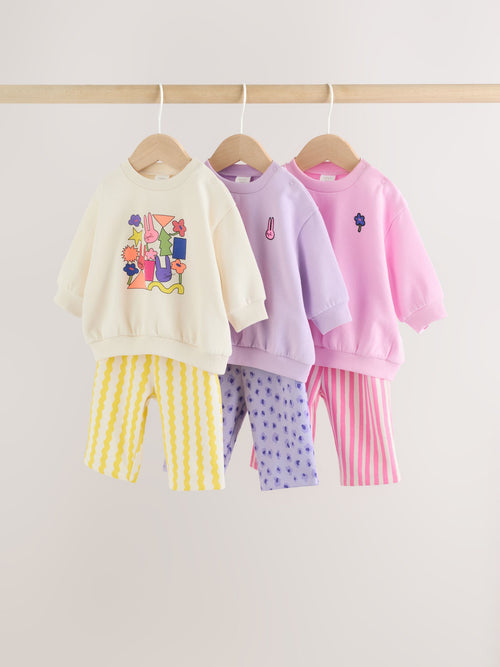 Multi Baby Sweat Top And Joggers 6 Pack (0mths-3yrs)