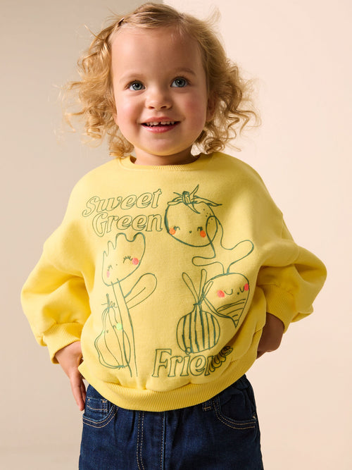 Yellow Vegetables Crew Neck Sweatshirt (3mths-7yrs)