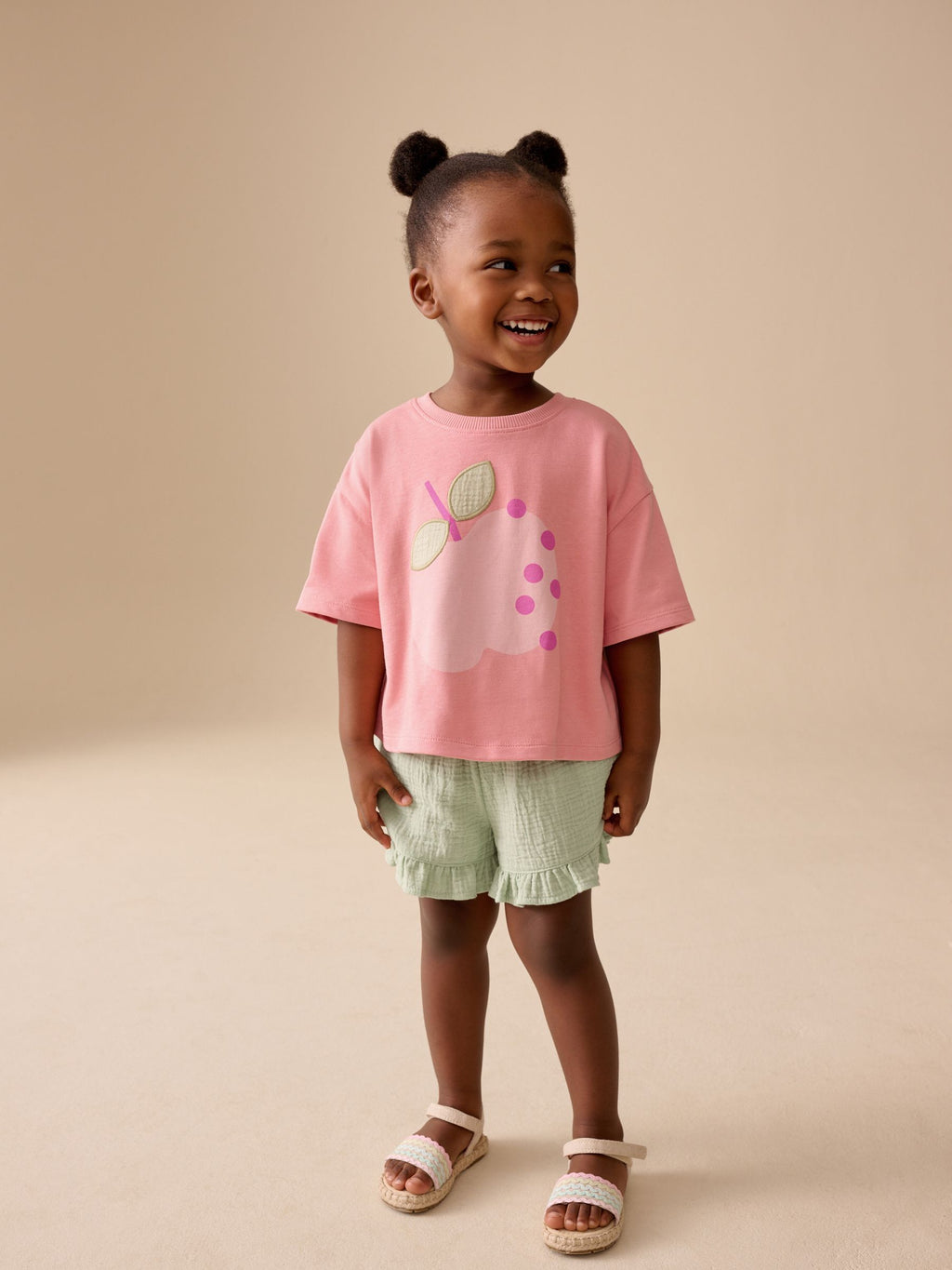 Pink Apple Short Sleeve T-Shirt and Shorts Set (3mths-7yrs)