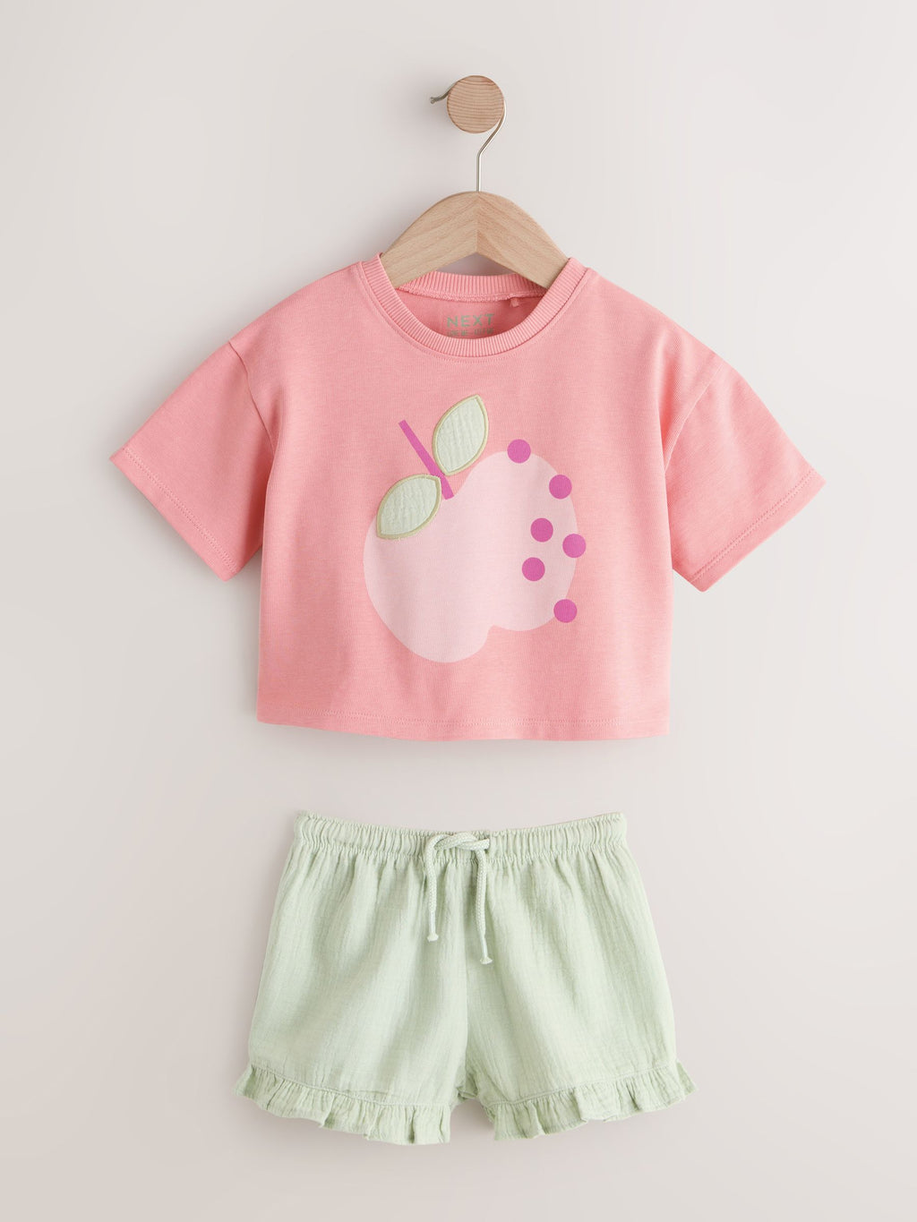 Pink Apple Short Sleeve T-Shirt and Shorts Set (3mths-7yrs)