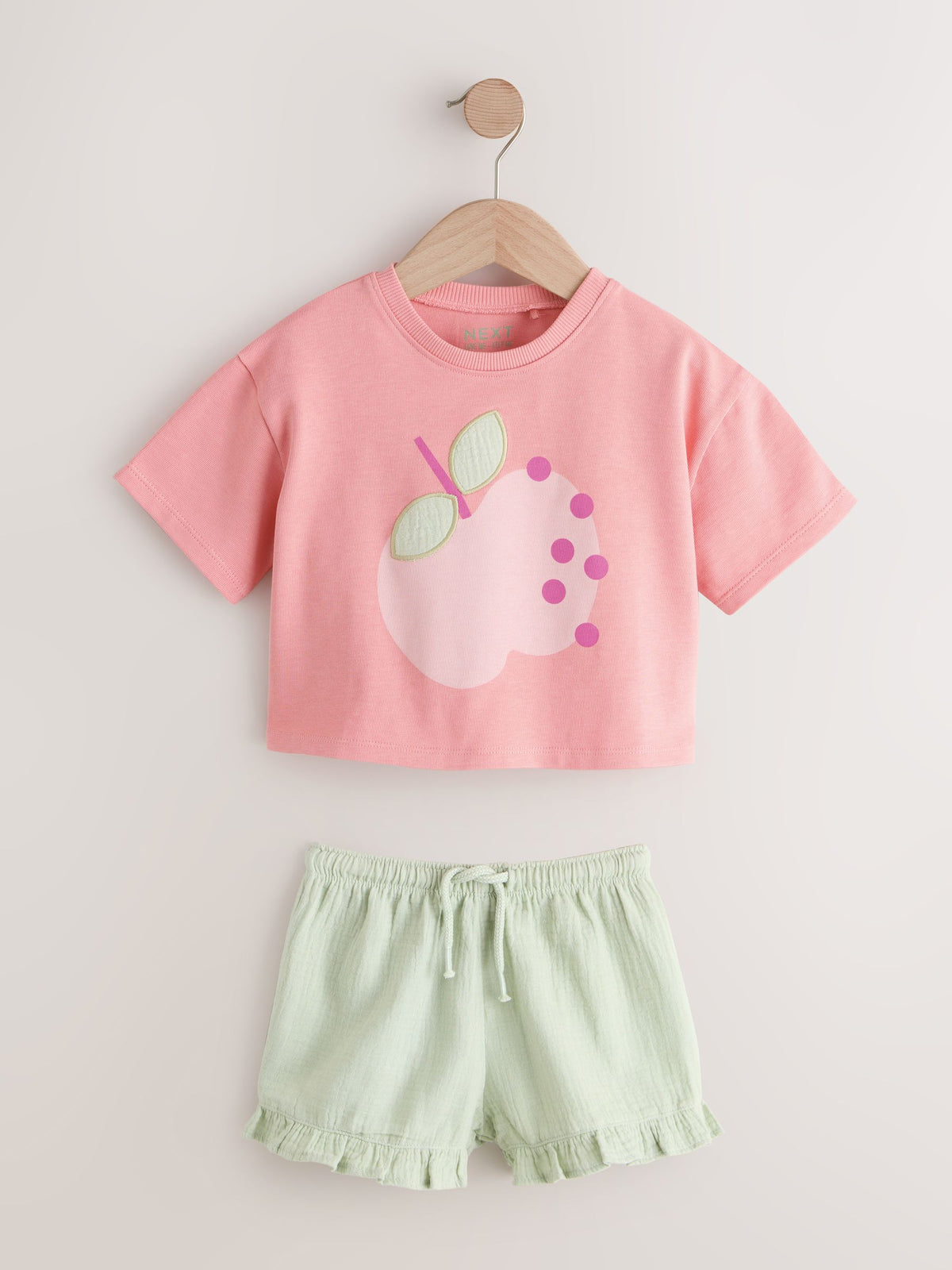 Pink Apple Short Sleeve T-Shirt and Shorts Set (3mths-7yrs)