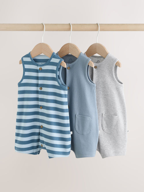 Blue Vest Jersey Baby Romper