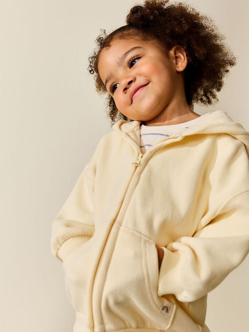 Butter Yellow Zip Up Hoodie (3mths-7yrs)