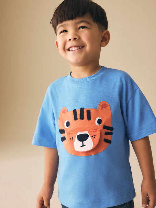 Blue Tiger Short Sleeve Interactive T-Shirt (3mths-7yrs)