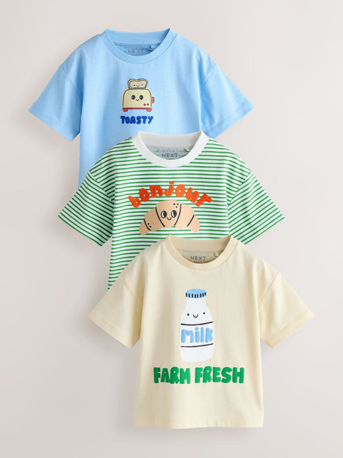 Blue Breakfast Short Sleeve Graphic T-Shirts 3 Pack (3mths-7yrs)