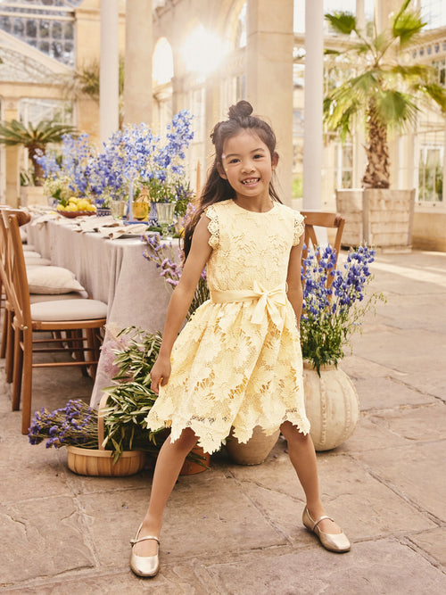 Yellow Lace Occasion Dress (3-16yrs)