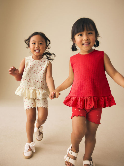 Red & White Vest and Shorts Set 2 Pack (3mths-7yrs)