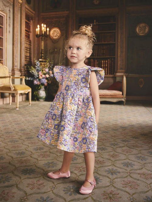 Purple Floral Jacquard Prom Dress (3mths-8yrs)