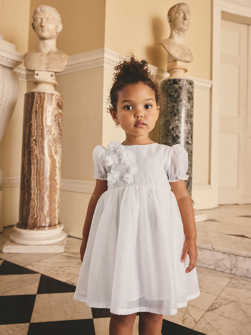 White Flower Corsage Dress (3mths-8yrs)