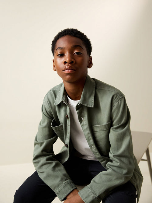 Khaki Green Canvas Overshirt (3-16yrs)