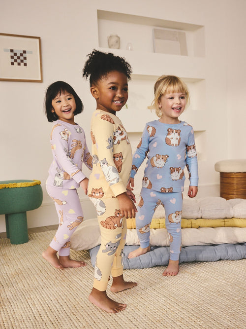 Yellow/Blue Snuggle Pyjamas 3 Pack (9mths-12yrs)