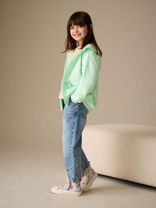 Lime Green Zip Through Hoodie (3-16yrs)