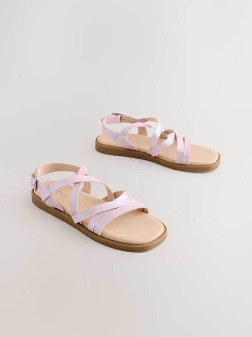 Pink Wide Fit (G) Strappy Sandals