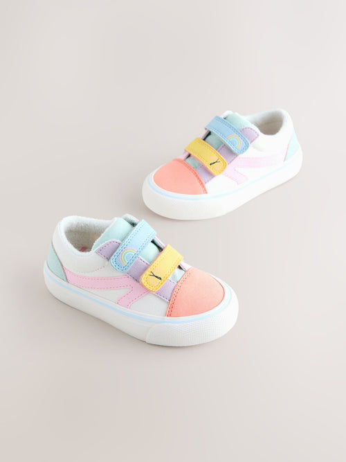 Multi Pastel Wide Fit (G) Touch Fastening Trainers