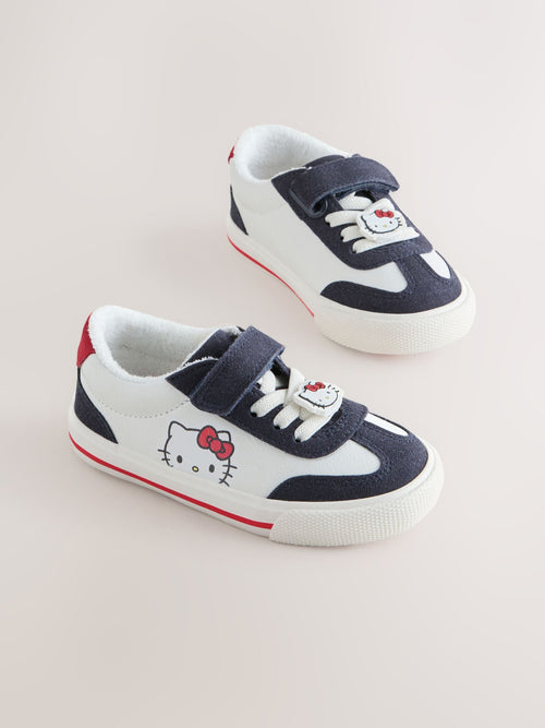 White/Black Hello Kitty Touch Fastening Elastic Lace Trainers