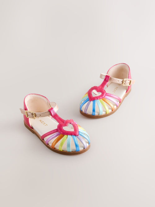 Multi Rainbow Wide Fit (G) Fisherman Heart Occasion Sandals