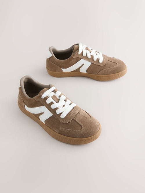 Brown Suede Standard Fit (F) Retro Trainers