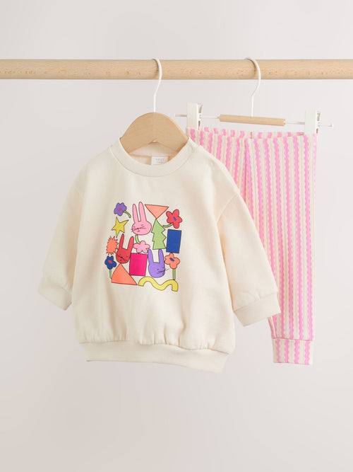 Ecru Baby Sweatshirt and Leggings 2 Piece Set (0mths-2yrs) (0mths-2yrs)