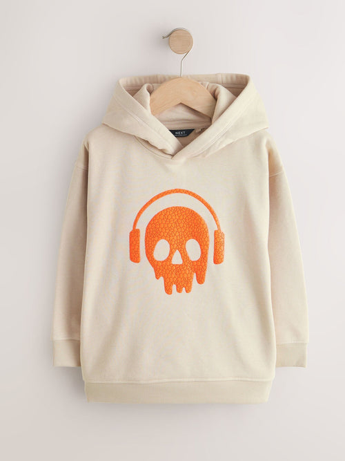 Stone Headphone Skull Older Graphic Print Hoodie (3-16yrs)