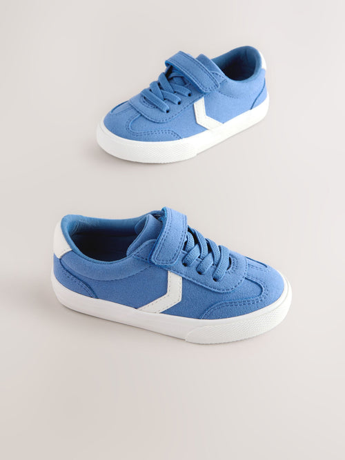 Blue Standard Fit (F) Touch Fastening Elastic Lace Trainers