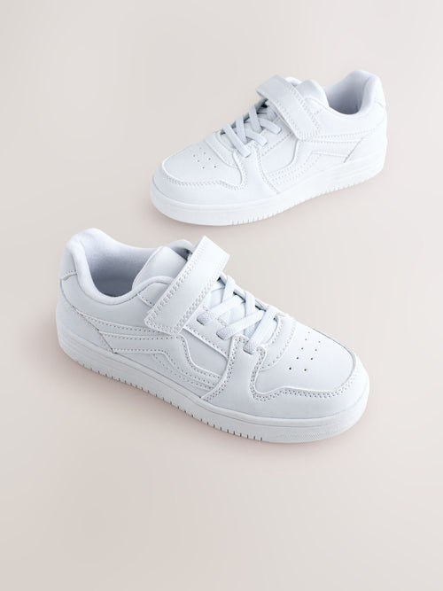 White Touch Fastening Elastic Lace Trainers