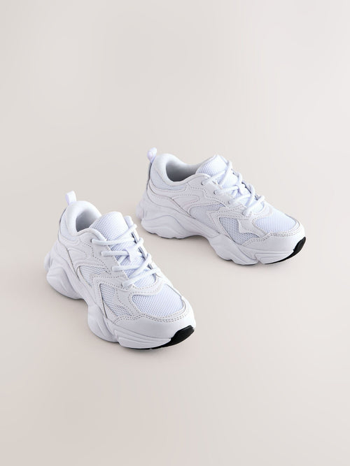 White Lace Up Trainers