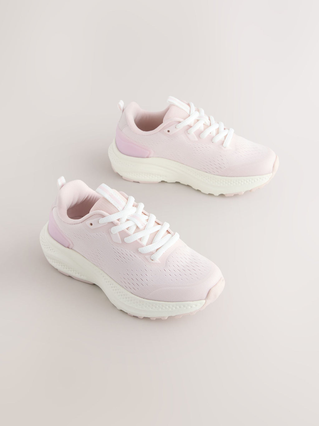 Pink Lace Up Mesh Trainers