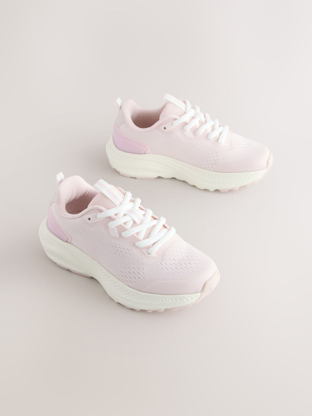 Pink Lace Up Mesh Trainers