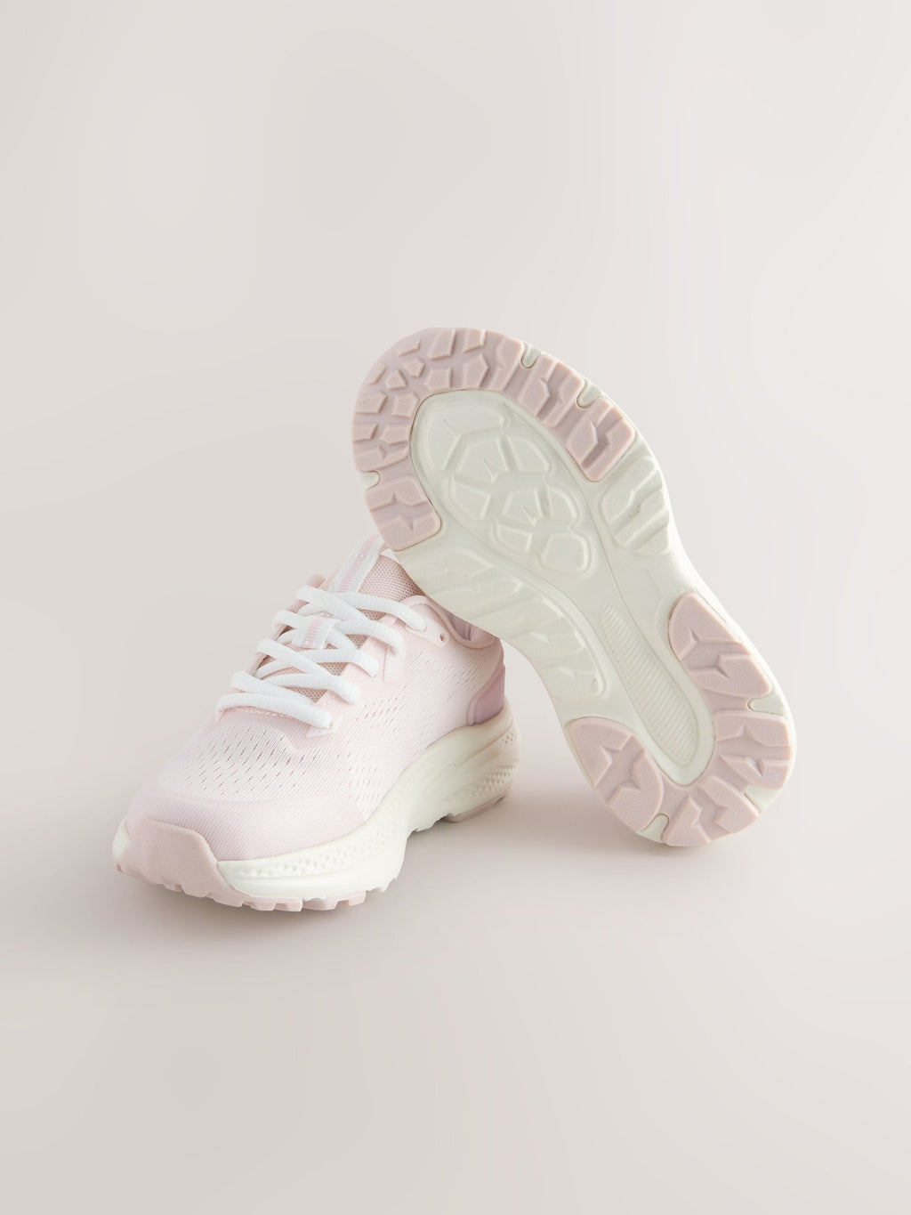 Pink Lace Up Mesh Trainers