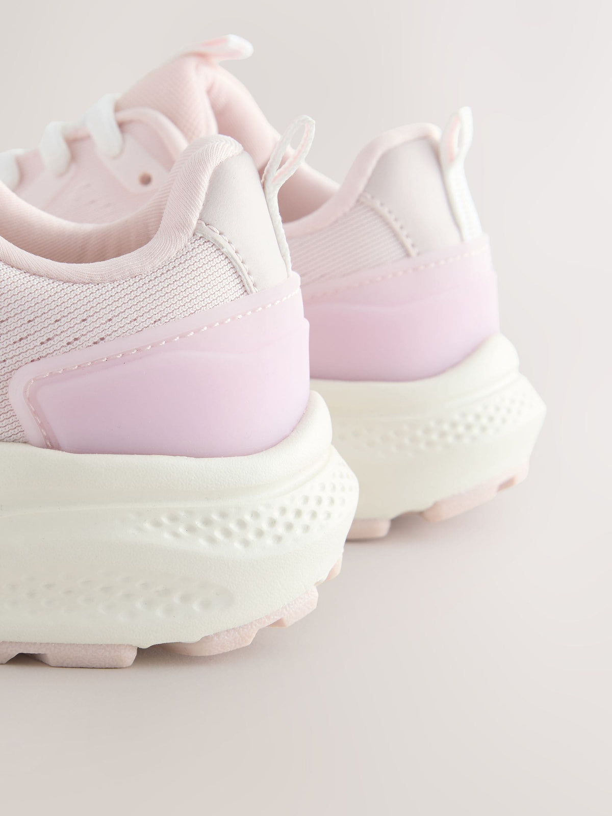 Pink Lace Up Mesh Trainers