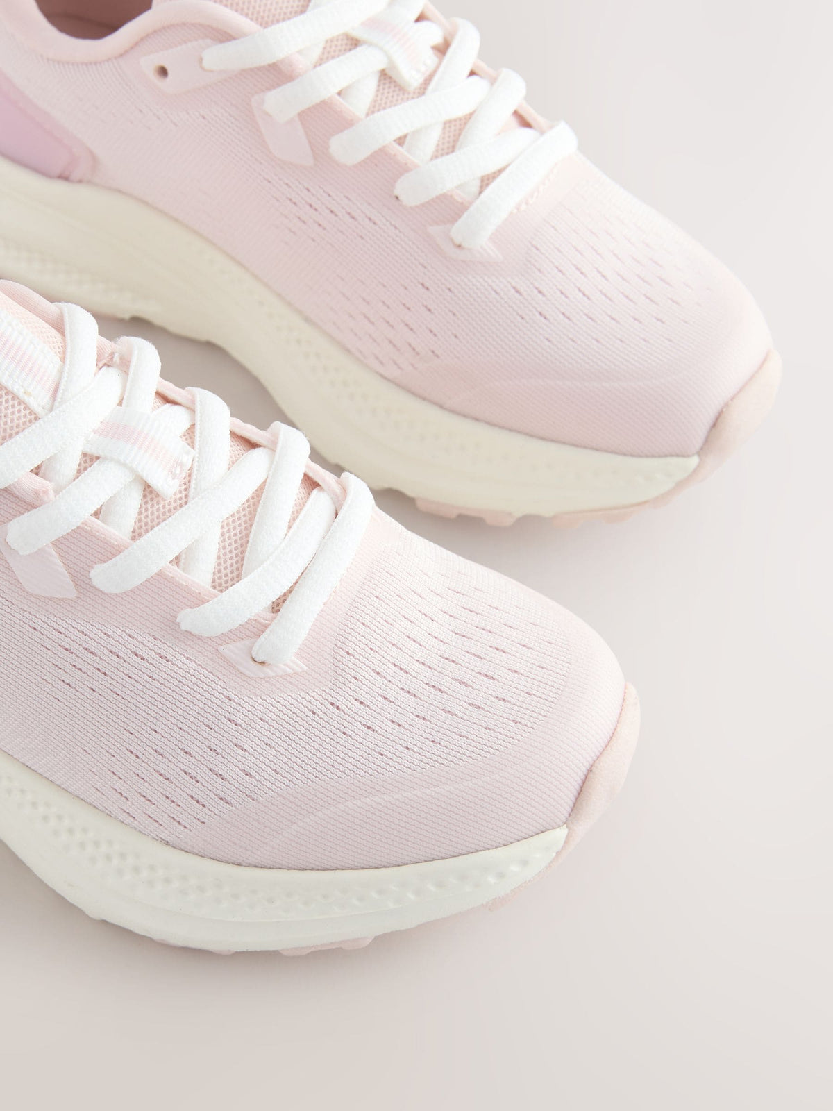 Pink Lace Up Mesh Trainers