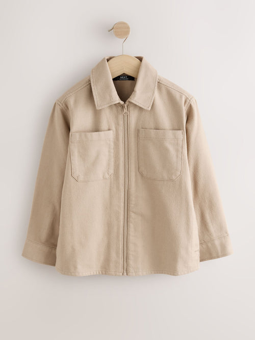Stone Brushed Zip Overshirt (3-16yrs)