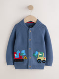 Blue Dinosaur Character Cardigan (3mths-7yrs)