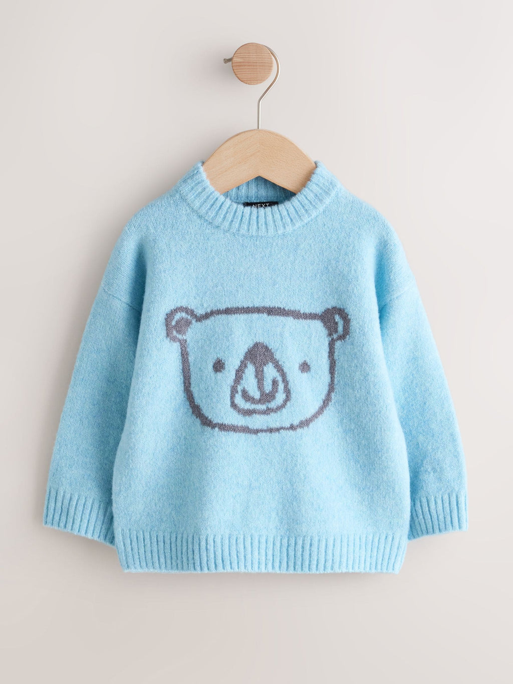 Blue Bear Character Knitted Crew Neck Jumper (3mths-7yrs)