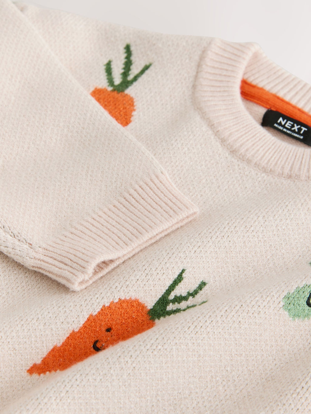 Neutral Vegetable Knitted Crew Neck Jumper (3mths-7yrs)