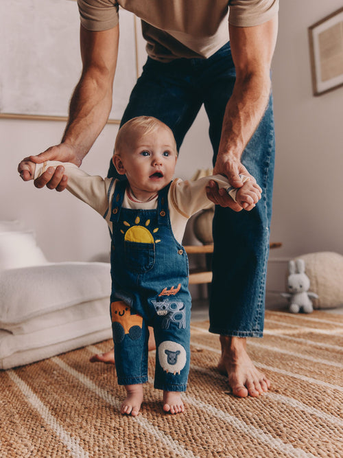 Bright Farm Baby Denim Dungarees and Bodysuit Set (0mths-2yrs)