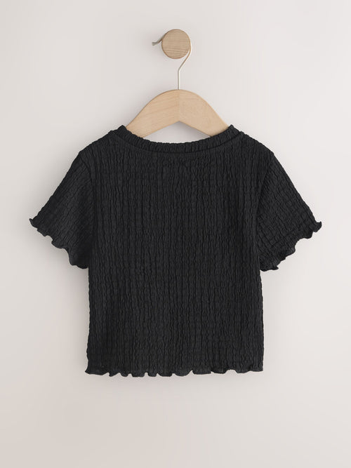 Black Textured T-Shirt (3-16yrs)