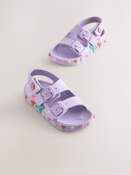 Purple Character Double Buckle Eva Sandals