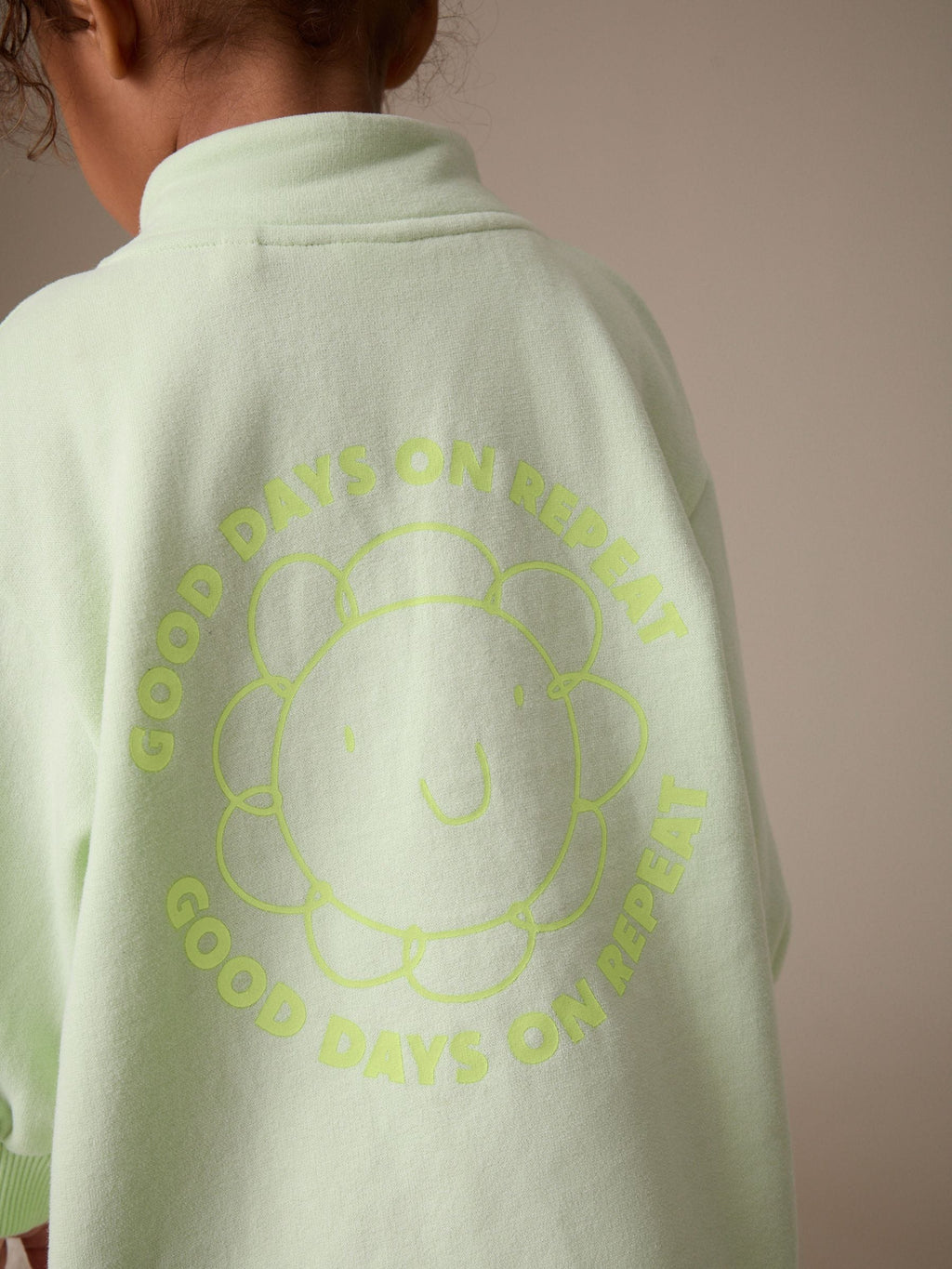 Green Quarter Zip Sweat Dress (3mths-7yrs)