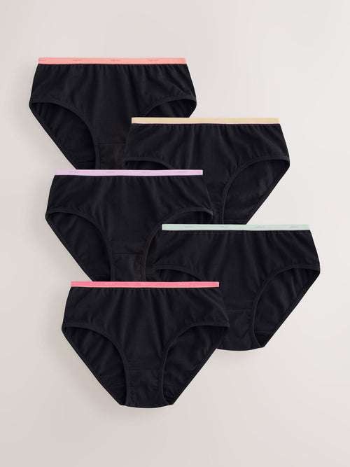 Black/ Bright Waistband Briefs 5 Pack (1.5-16yrs)