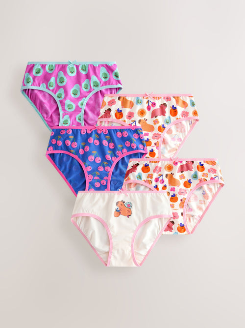 Pink/Blue Capybara Briefs 5 Pack (1.5-16yrs)