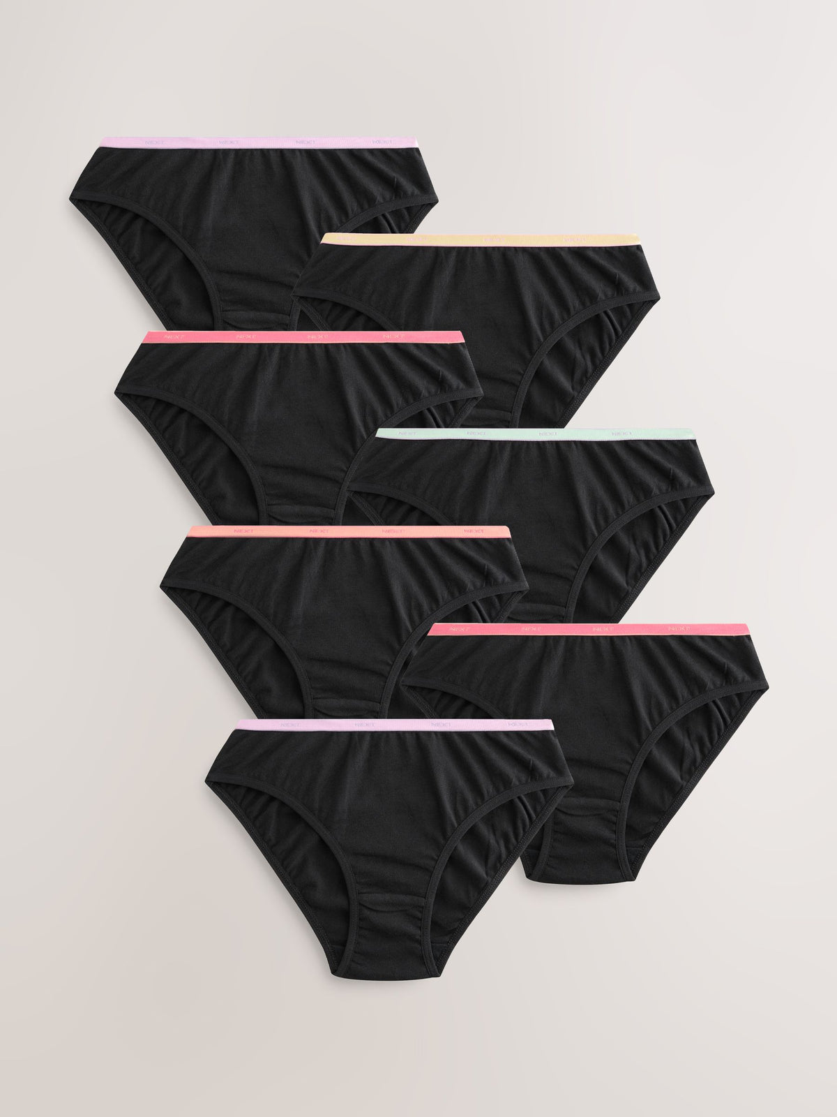 Bright Elastic Thin Elastic Bikini Briefs 7 Pack (5-16yrs)