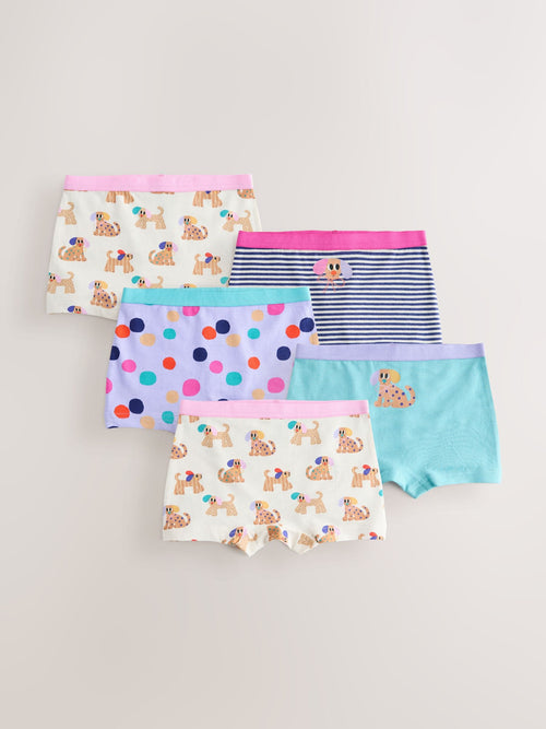 Blue/Pink Dog Short Briefs 5 Pack (2-16yrs)