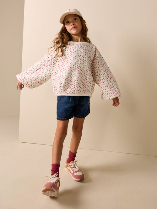 Cream Flower Ditsy Quilted Sweatshirt (3-16yrs)