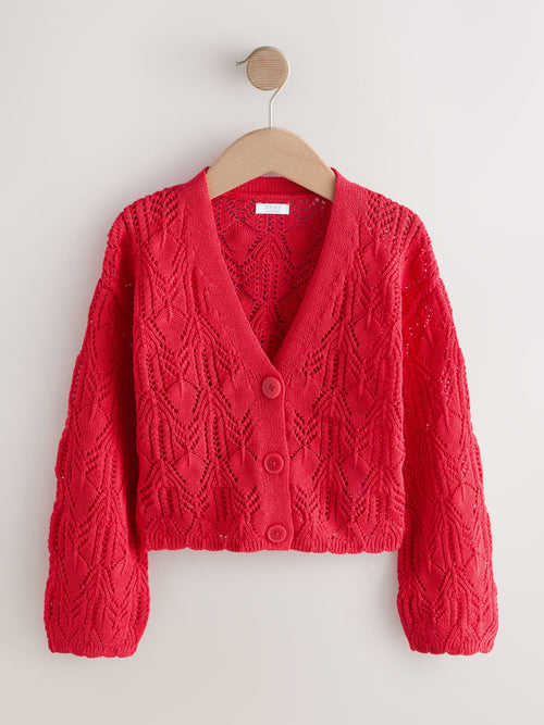 Red Knitted Cardigan (3-16yrs)