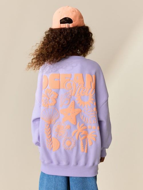 Lilac Purple Flower Sweatshirt (3-16yrs)