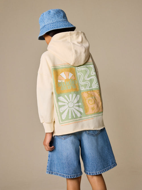 Cream Sun Graphic Hoodie (3-16yrs)