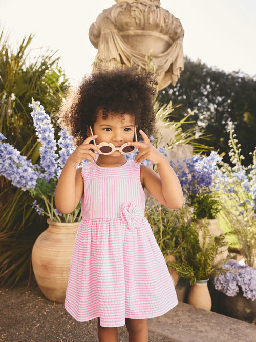 Pink Stripe Corsage Prom Dress (3mths-8yrs)