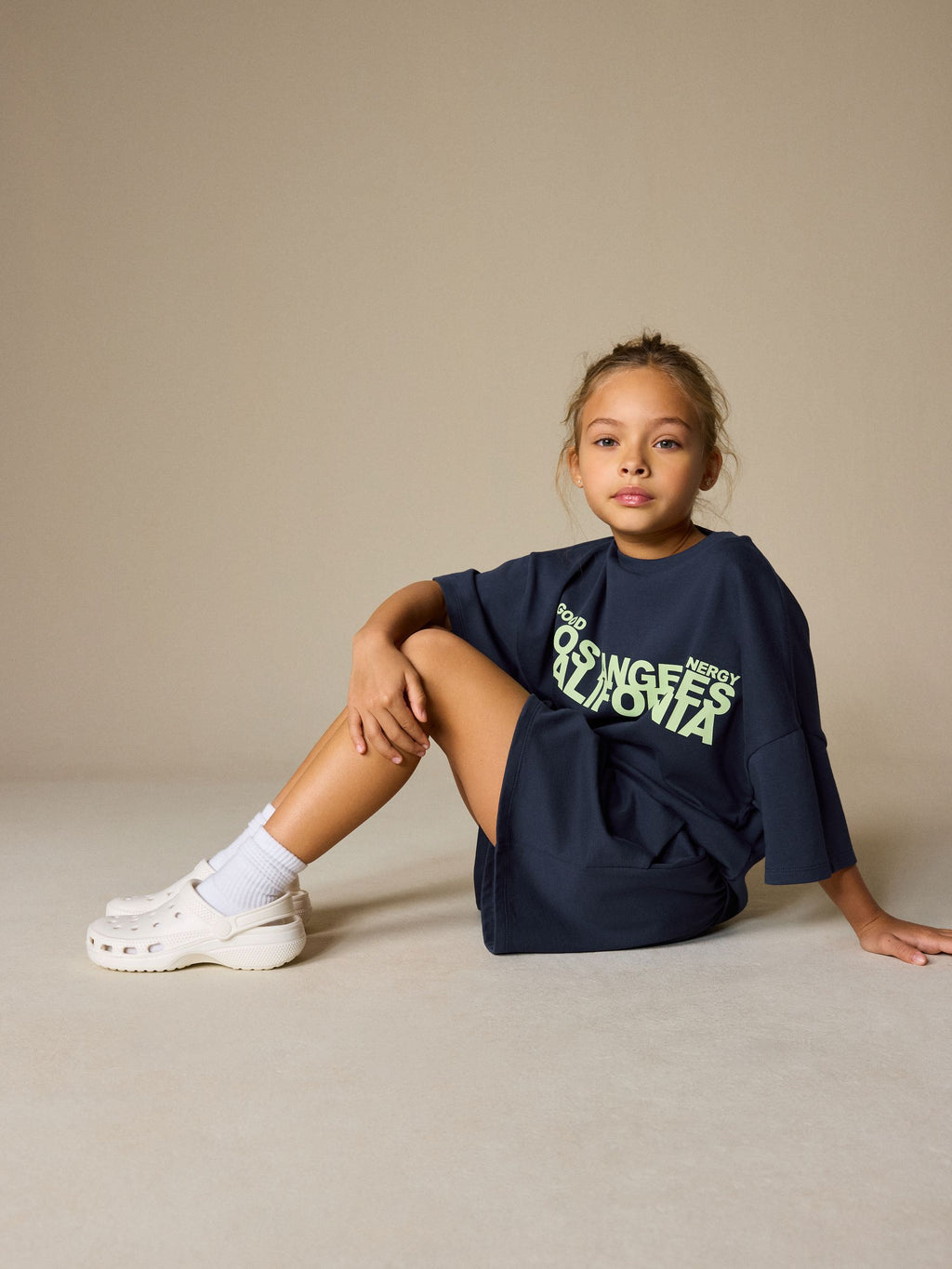 Navy Slogan Heavyweight T-Shirt and Shorts Set (3-16yrs)