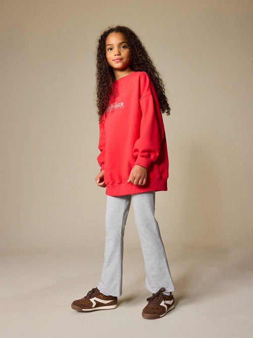 Red/Grey Slogan Sweatshirt and Flare Leggings Set (3-16yrs)
